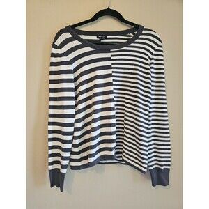 VTG WORTH Silk Blend Stretch Knit Top gray striped size M